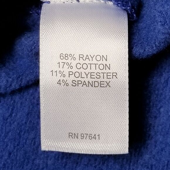 J Jill Large Petite Top Sweatshirt Royal Blue French Terry V Neck Henley Classic - Picture 7 of 10